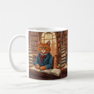 books and cats coffee mug
