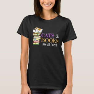 Books and Cats For Cat Dads and Mums Who Love Read T-Shirt
