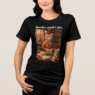 books and cats Tri-Blend shirt