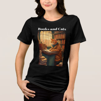 books and cats Tri-Blend shirt