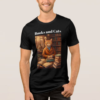 books and cats Tri-Blend shirt