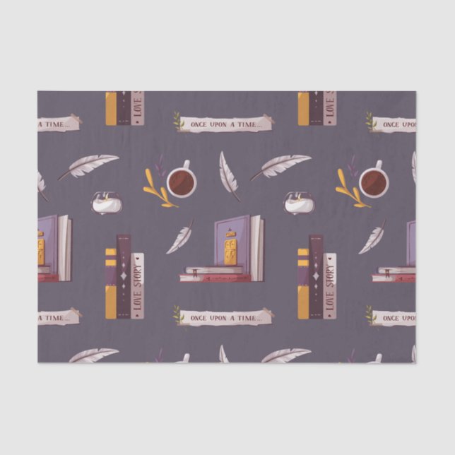 Books and Coffee - Book Lover Collage  Tissue Paper (Front)