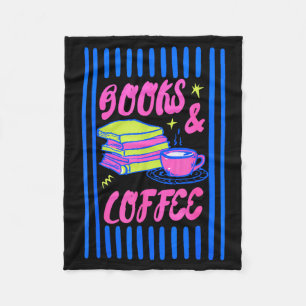 Books and coffee bookish bookworm reading book fleece blanket