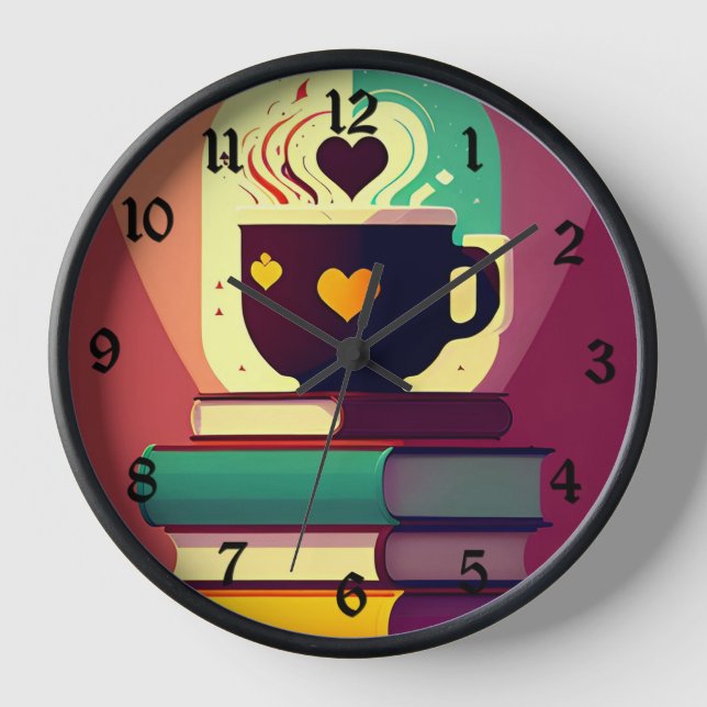Books And Coffee Clock (Front)