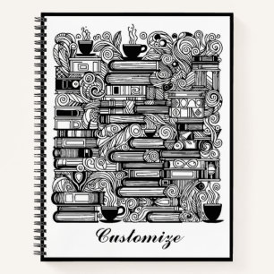 Books And Coffee Colour Me Doodle