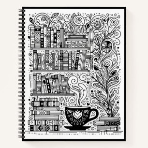 Books And Coffee Colour Me Doodle 2