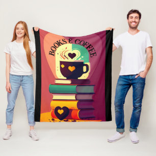 Books And Coffee Fleece Blanket