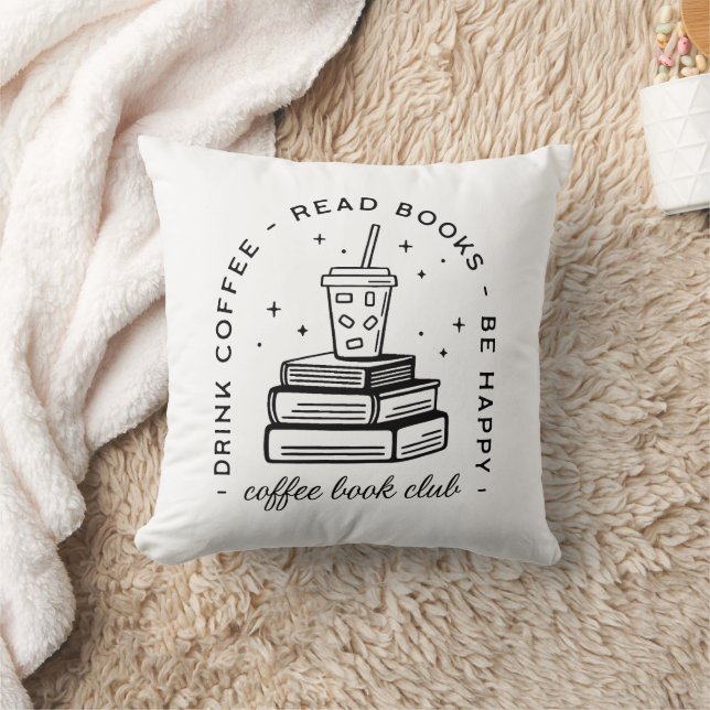 Books and coffee lover club bookish quotes cushion (Blanket)