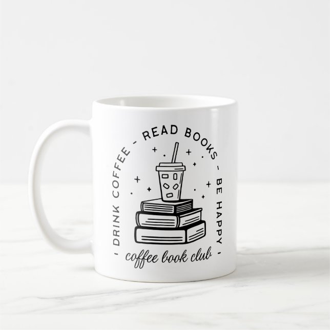 Books and coffee lover club bookish quotes mug (Left)