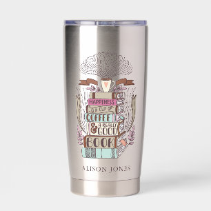 Books and Coffee Lover Personalised Insulated Tumbler