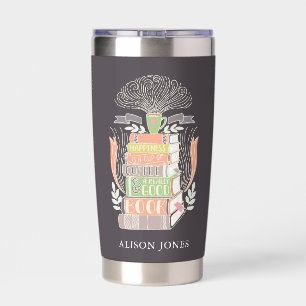 Books and Coffee Lover Personalised Insulated Tumbler
