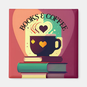 Books And Coffee Magnet