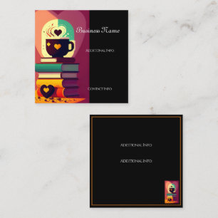 Books And Coffee Square Business Card