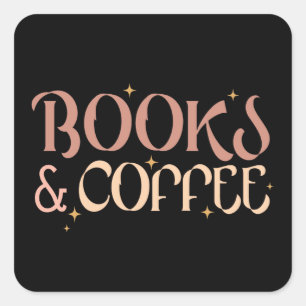Books and Coffee Square Sticker