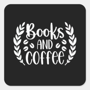 Books and Coffee Square Sticker