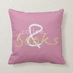 Books and Coffee Throw Pillow