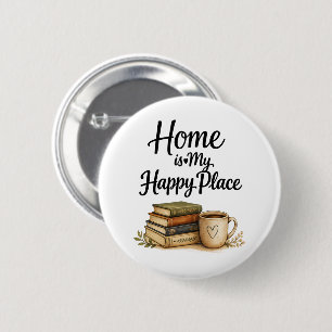 Books and Coffee - Vintage Book 6 Cm Round Badge