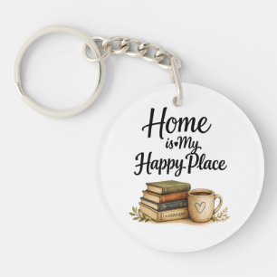 Books and Coffee - Vintage Book Key Ring
