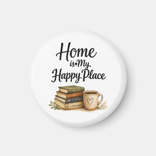 Books and Coffee - Vintage Book Magnet