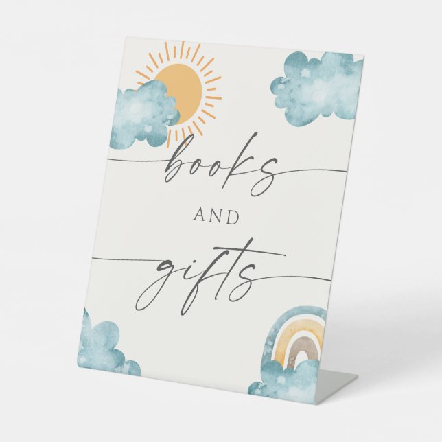 Books And Gifts Baby Shower Sunshine  Pedestal Sign (Front)