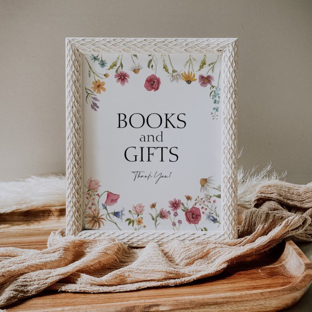 Books And Gifts Floral Baby Shower Sign (Creator Uploaded)