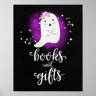 Books and Gifts Halloween Baby Shower Sign