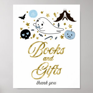 Books and Gifts Halloween Baby Shower Sign