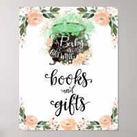 Books and Gifts Halloween Girl Baby Shower Sign