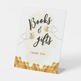 Books and Gifts Honey Bumble Bee Baby Shower Pedestal Sign