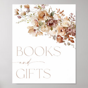 Books and gifts sign boho fall autumn floral