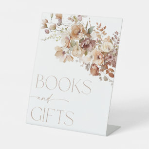 Books and gifts sign boho fall autumn floral