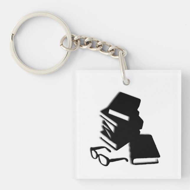 Books and Glasses Key Ring (Front)
