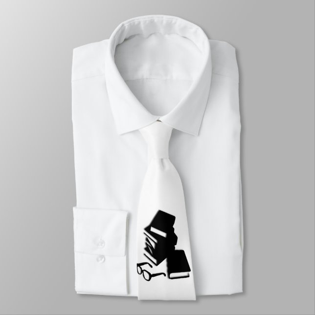 Books and Glasses Tie (Tied)