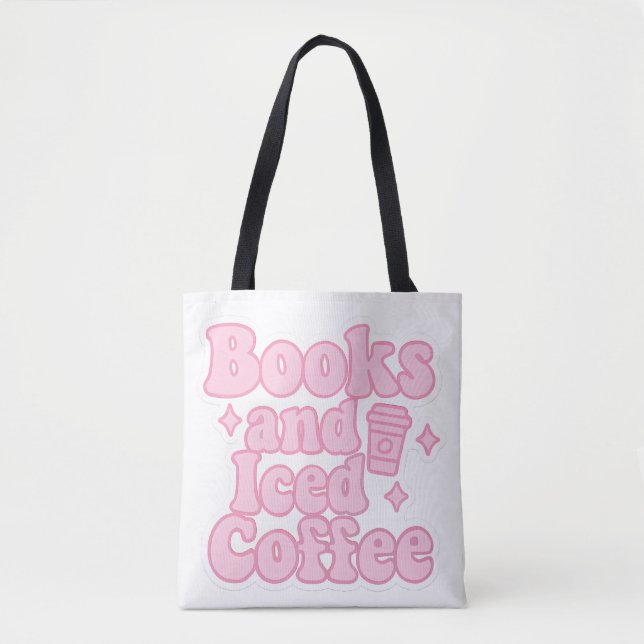 Books and Iced Coffee Tote Bag (Front)
