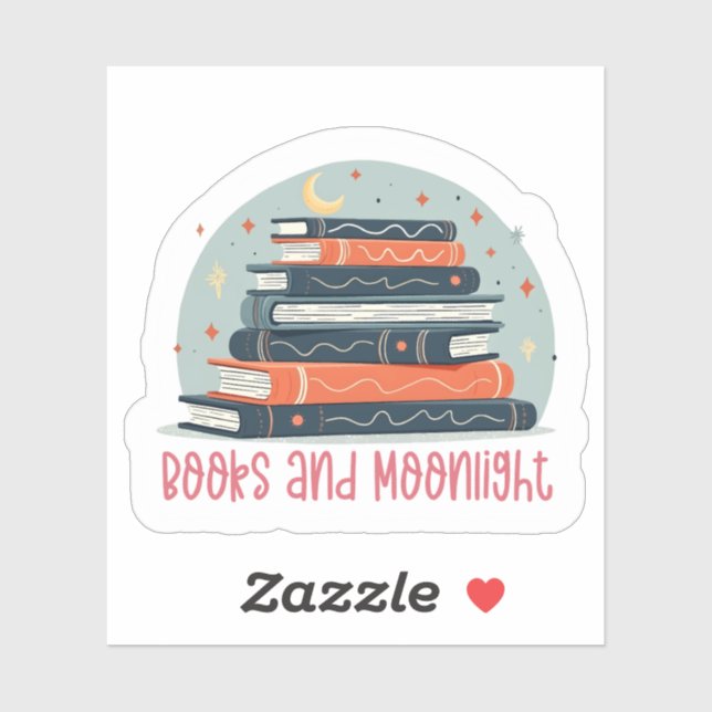 Books and Moonlight Sticker (Sheet)