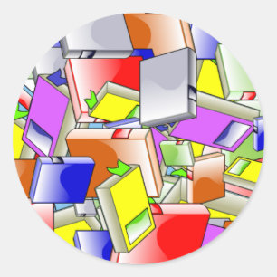 Books and more books classic round sticker