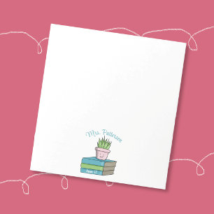 Books and Plant Personalised Teacher Notepad