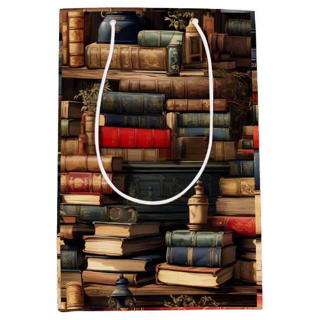 Books And Plants Medium Gift Bag (Front)