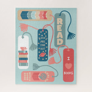 Books and Reading Themed Bookmarks Illustrated Jigsaw Puzzle