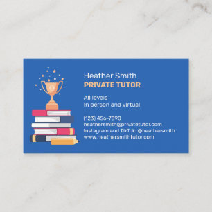 Books and Throphy Private Tutor Business Card