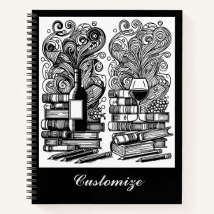 Books And Wine Colour Me Doodle