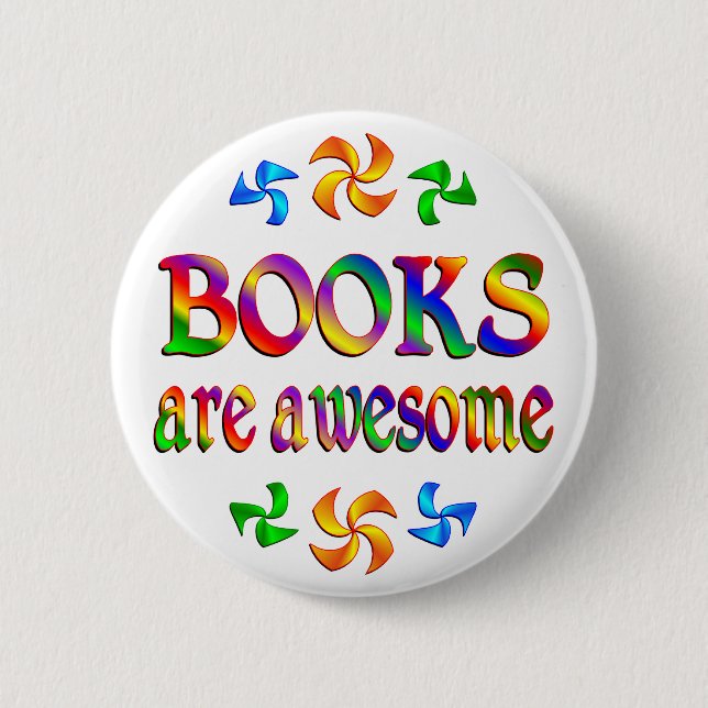 Books are Awesome 6 Cm Round Badge (Front)