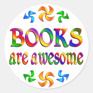 Books are Awesome Classic Round Sticker