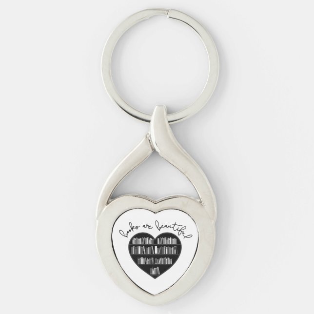 "Books Are Beautiful" Key Ring (Front)