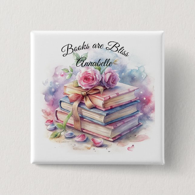 Books are Bliss Chic Button (Front)