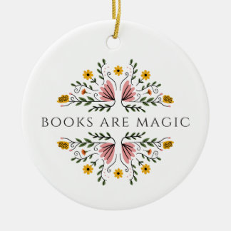 Books Are Magic Ceramic Tree Decoration