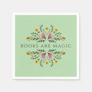 Books are Magic Green Bookish Notebook Napkin