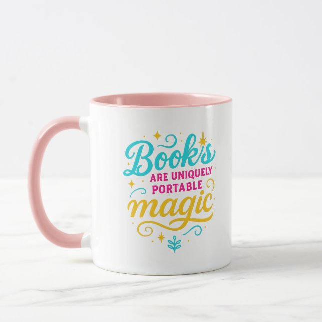 “Books Are Magic”   Quote & Sparkles Mug (Left)