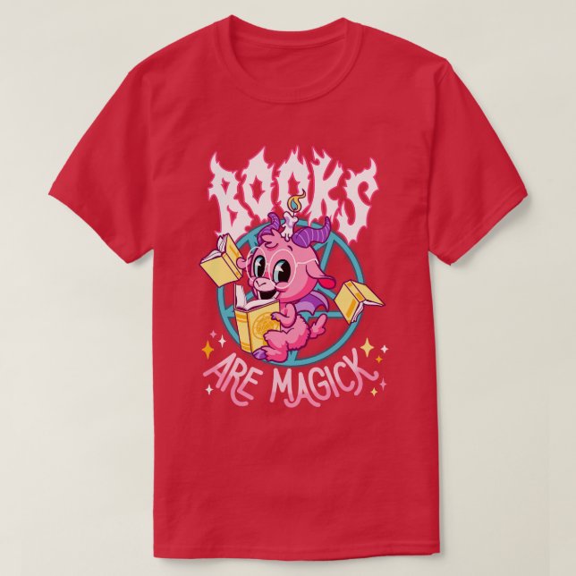 Books Are Magick Goat T-Shirt (Design Front)