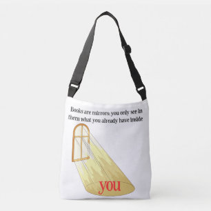 Books Are Mirrors Reader Quote Yellow Window Crossbody Bag